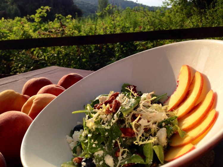 Peach & Blueberry Arugula Salad