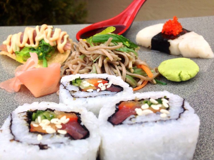 Saku Maki Roll, Yellow Fin Tuna Tartar And White Saku Sashimi