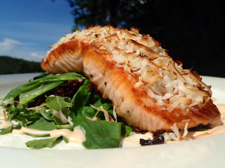Signature Coconut Crusted Scottish Salmon