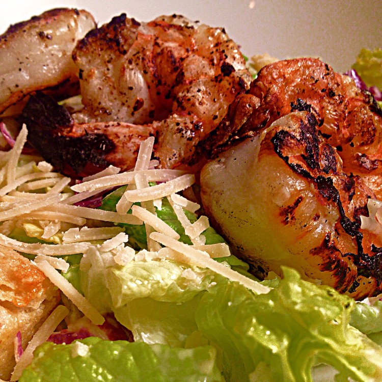 Caeser Salad With Jumbo Shrimp