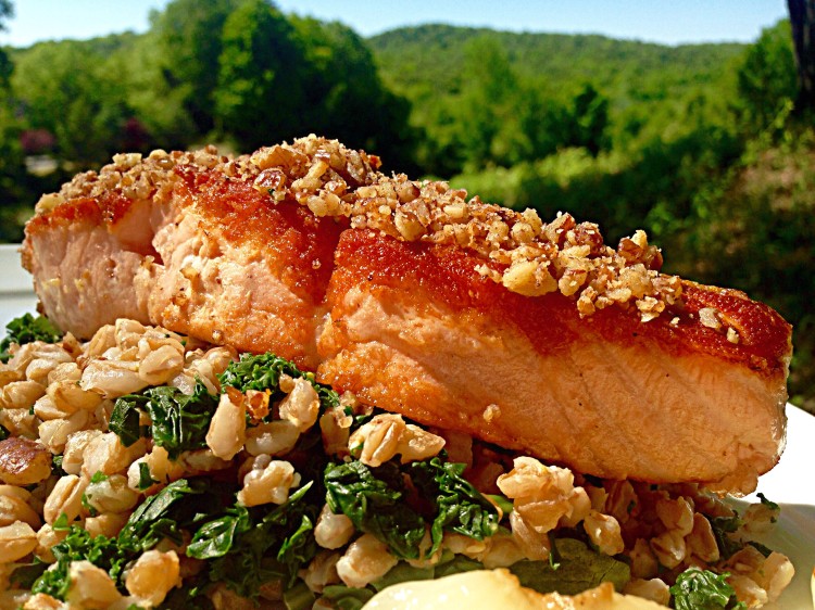 Pecan And Ginger Crusted Scottish Salmon