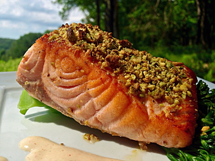 Lemon Pistachio Crusted Scottish Salmon