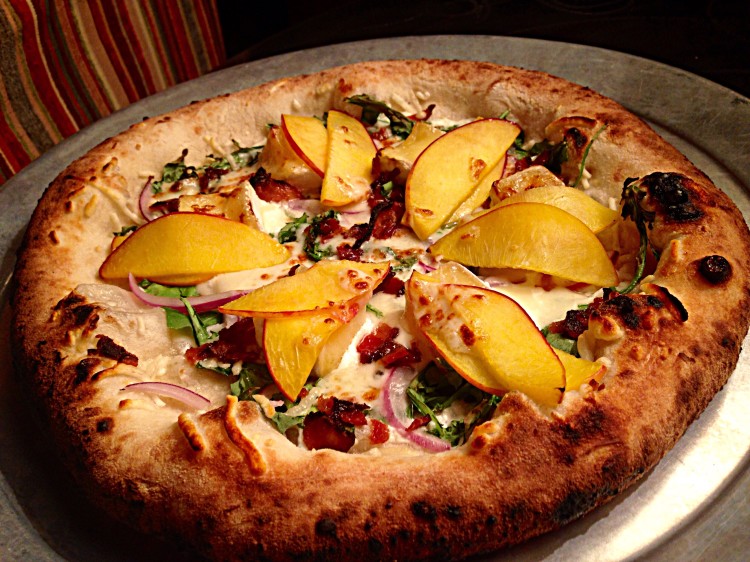 peach pizza