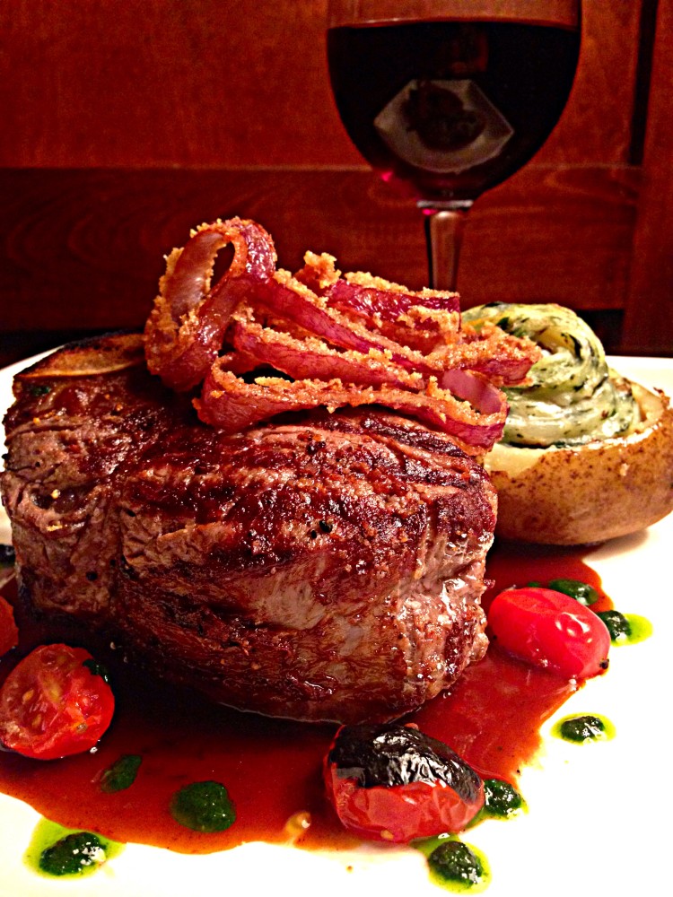 bone in filet with wine